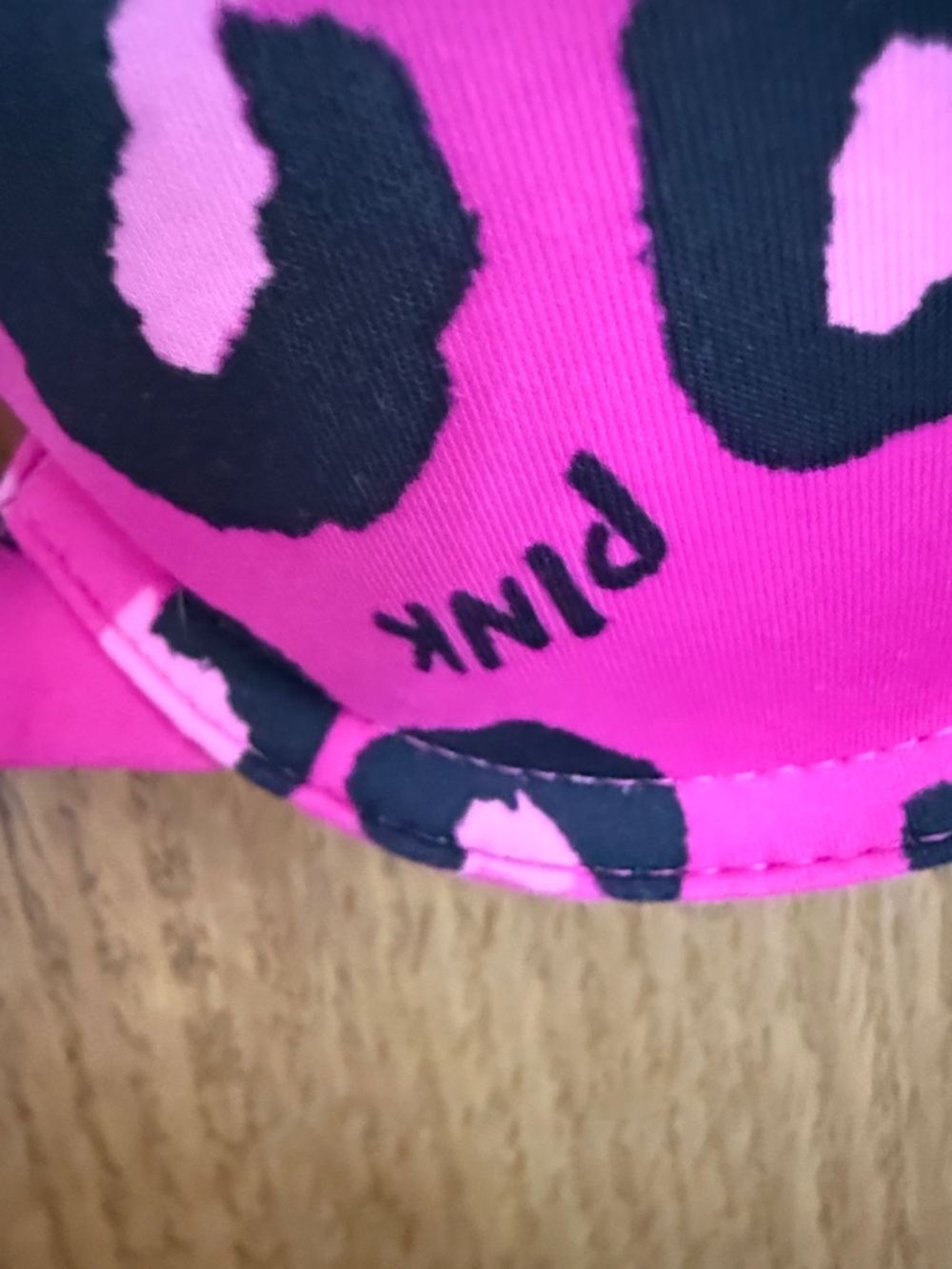 PINK Victoria's Secret Hot Pink & Black Leopard Push-Up Bra - Picture 3 of 6